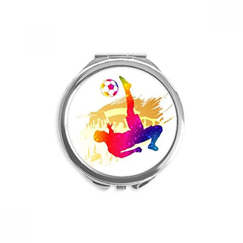 Football ciseau miroir rond de poche compact cosmétique portable
