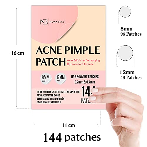 Novabeau Aknepflaster Aknepflaster für Tag und Nacht – Pickelentferner – Hautreiniger – 144 Stück in 2 Größen… - Image 3