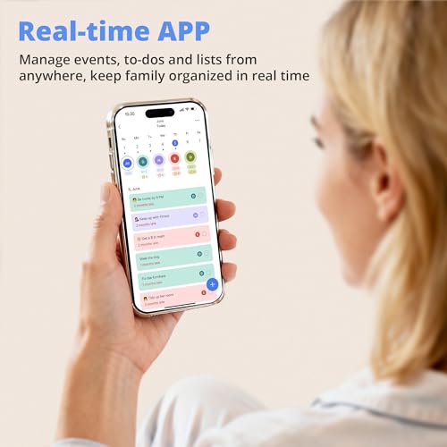 Image of Digital Calendar 24 Inch Touch Screen, Electronic Wall Calendar Chore Chart for Family Monthly /Weekly Planner, Interactive Display Smart Calendar for Home Organization, Desk Mount Included - White