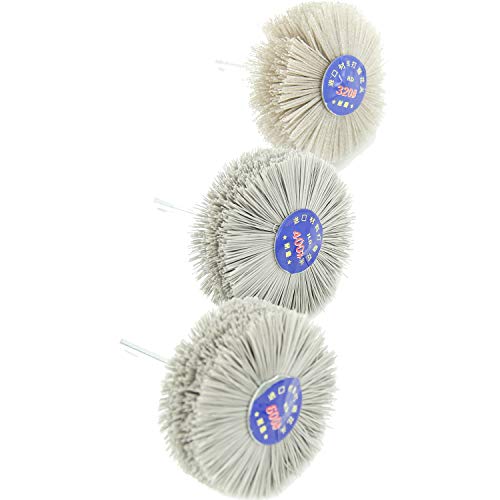 Woodwork Polish Grinder, Nylon Wheel Brush Abrasive, Grinding Head With 6Mm Threaded Shank, Abrasive Nylon Wheel Brush, Sanding Mop, Abrasive Wheel (320/400/600# 3Pcs) #TOP3