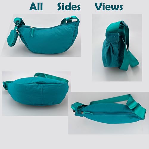 Image of Nylon Crescent Crossbody Bag for Women Purses Trendy Men,Small Travel Sling Bag Hobo