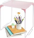 Locker Organizer Shelf, Stackable, Extra Tall, Fits Standard Size School Lockers (Pink)