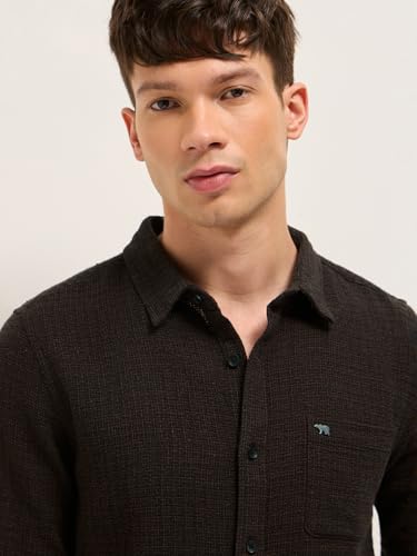 Image of THE Bear House Men's Textured Slim Fit Shirt