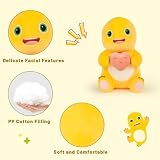Adorlynetty Dinosaur Stuffed Animal,11.8“ Cute Yellow Dinosaur Plush with Heart Soft Dino Stuffed Animals Dino Plushie Toys for Boys Girls Kids Baby