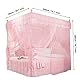 4 Ecken Bett Moskitonetz Pfosten Betthimmel Bettvorhang Moskitonetz für Mädchen & Erwachsene, Luxuriöse Prinzessin Schlafzimmer Dekorationszubehör, 3 Seitenöffnung(150 * 200 * 200-Rosa)