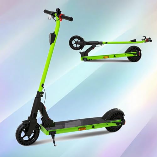 Patinete eléctrico para niños grandes y adolescentes | Motor 250W | Velocidad máxima 15.5 mph (25 km/h) | Freno de pie trasero | Plegable | Carga Max 220 lbs (100 kg)-Verde