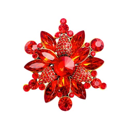 Image of Snowflake Brooch Pin for Women Girls Rhinestone CZ Winter Flower Lapel Pins Christmas Brooch Corsage Badge Pin Cloth Dress Accessories Jewelry for Christmas
