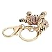 WIHFHGZ Tiger Keychain Pendant, Three Dimensional Small Tiger Rhinestone, 1 Piece - Fashionable Accessory, Durable Zinc Alloy, Ideal for Bag Ornaments and Car Keys (Pink)