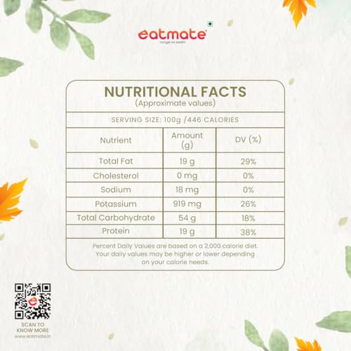 Image of Eatmate Pumpkin Seeds 250g - AAA Grade Seeds for Eating Rich in Protein, Dietary Fibre, Magnesium & Phosphorus, Raw & Unroasted Kaddu Beej, Source of Iron & Zinc, Handpicked Seeds, Resealable Pack