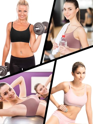 Image of Blulu 3 /6 / 12 Pcs Camisole Bra Wireless Padded Cotton Bralette Mini Cami Bras with Adjustable Straps for Women Girls