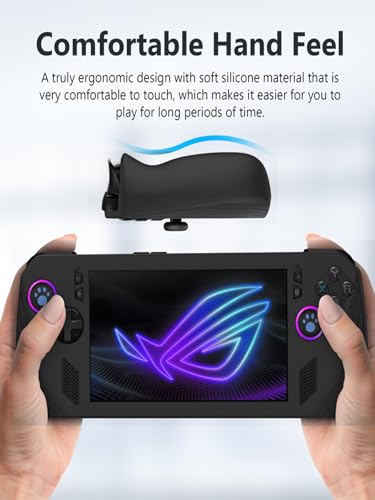 Image of Silicone Case for ASUS ROG Ally X 2024 New Soft Silicone Anti-Fall Shockproof Protective Kids Friendly for Rog Ally X Gaming Console Accessories (Black)