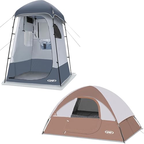 Carpa de camping portátil para 2 personas y ducha miniatura 1