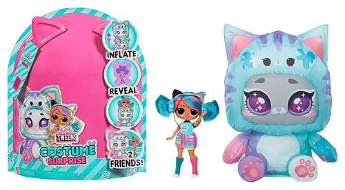 LOL Surprise Tweens Costume Surprise Emma Emo Fashion Doll with Inflatable Teal Kitty Pet Costume and Multiple Surprises Including Fabulous Fashions & Accessories – Great Gift for Kids Ages 4+