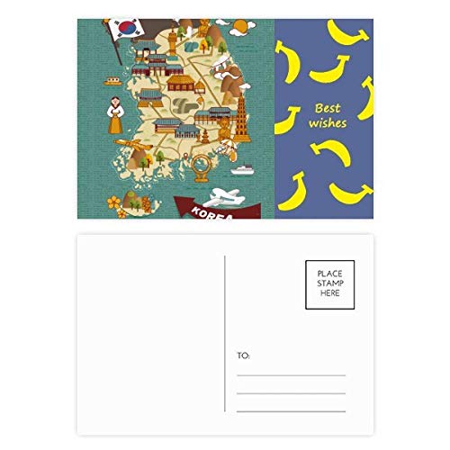 Jeu de cartes postales Corée du Sud multicolore de 20pcs pour écrire vos mercis