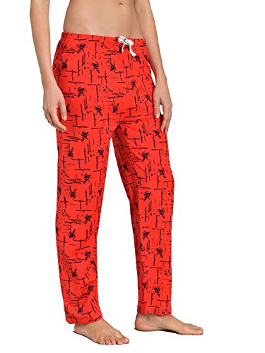 Image of KOTTY Red Cotton Printed Women Pyjama