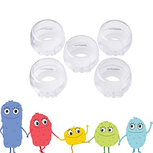 Toddleroo By North States Appliance Knob Covers | Prevents Your Child From Operating The Stove Knobs | Fits Most Front Facing Stoves | Baby Proofing With Confidence (5-Pack, Clear) #TOP5