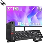 Lenovo ThinkCentre M910Q Mini PC de Escritorio con Monitor FHD de 27”, Intel Core i5-6500T, 8 GB RAM, 256 GB SSD, USB...