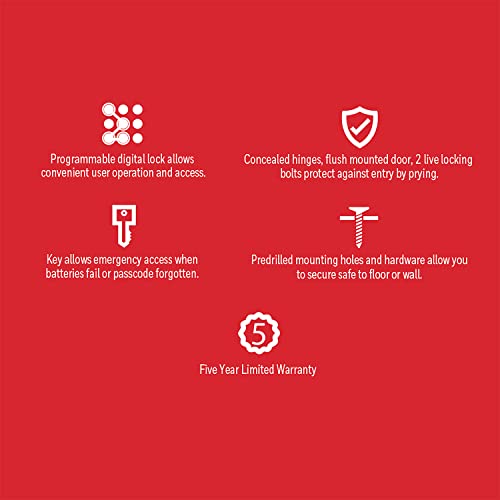 Honeywell Safes & Door Locks 5005W Bolt Down Small Safe Box thumb #3