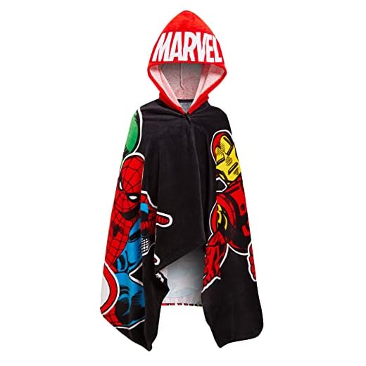 Marvel Kids Avengers Toalha com Capuz Homem-Aranha Hulk Capitão América 100% Algodão Poncho Toalha de Banho Praia Roupão
