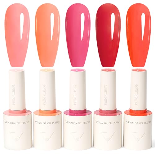 VENALISA 10 ML Pink Gel Nail Polish Set with DIY