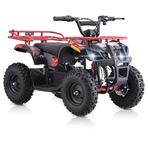 Electric 4 Wheeler, 36V Kids ATV, Dirt Quad Vehicle Adjustable Speed, Electric ATV 500W 12-15MPH Dual Suspension for Kids Ages 6+ (Red)