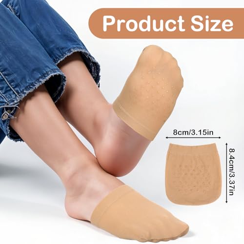 6 Pack No Slip Half Toe Socks for Women | Stay in Place & Invisible | Comfortable with Heel Grip | Low Cut Liner for Flats, Loafers, Sneakers3