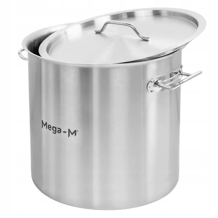 Mega-M Olla GRANDE inducción de acero inoxidable con tapa ESTÁNDAR (25L)