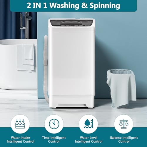 Image of DOGHLY Portable Washing Machine for Apartments, 16LBS Small Washer & Spiner