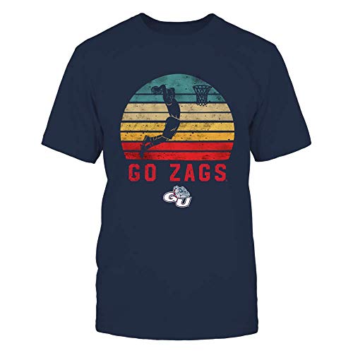 FanPrint Gonzaga Bulldogs T-Shirt - Basketball Player - Retro Style - Men's Tee/Navy/XL
