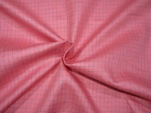Tissu lin rose au mètre 147,3 cm de large plaids 60's Lea couture vêtement