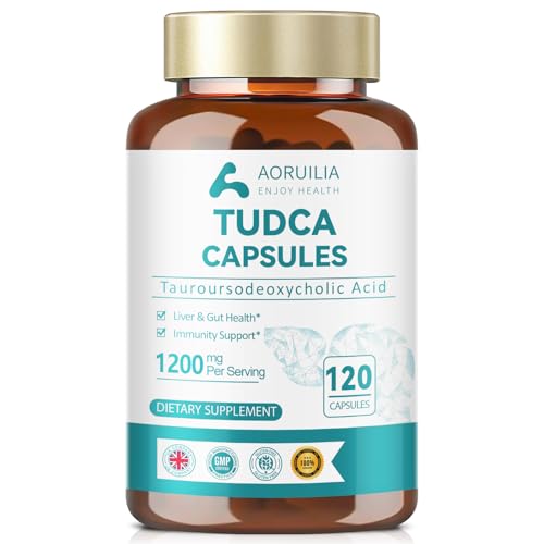 TUDCA Supplement Tauroursodeoxycholic Acid Complex 1200mg Per Servings Bile Salts for Liver & Gut Health Support 120 Capsules (120 Count (Pack of 1))