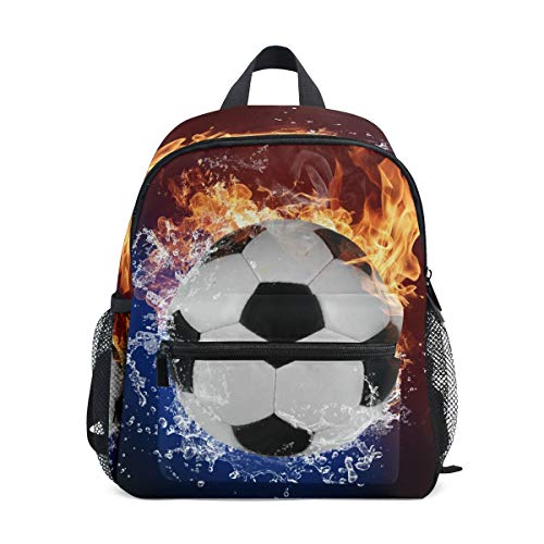 IRoad: Mochila para niños con balón de fútbol y agua de fuego  para la escuela
