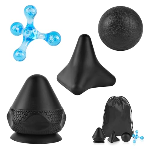 WUGU Triggerpunkt Drücker Set, Triggerpunkt Massagegerät mit Saugnapf Beutel, 4 Verschiedene Trigger für Muskelschmerzen und Verspannungen der Schulter, Nacken, Arme,Rücken und Beine