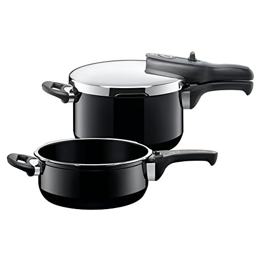 Silit Sicomatic T-Plus Duo Pentola a Pressione, 4.5 e 3 l, Nero