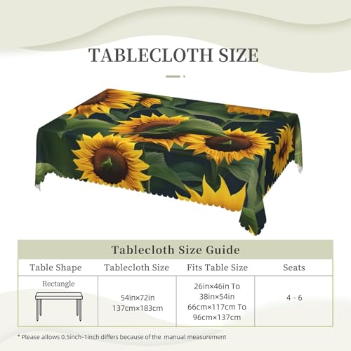 Nappe rectangulaire imprimé tournesol en tissu de coton - 7