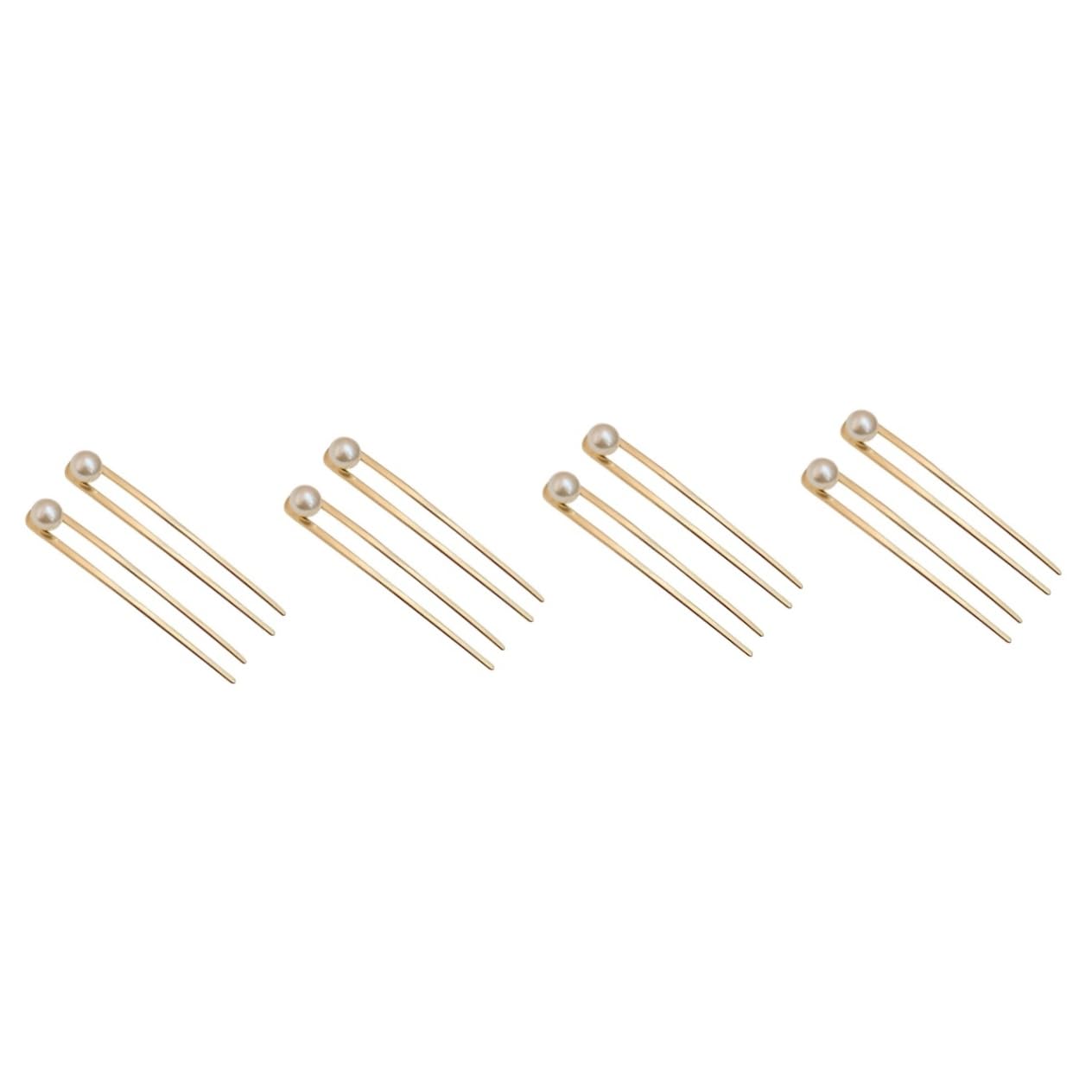 FRCOLOR 8piezas Horquilla De Pelo De Metal Perlas Pinza Para Recogidos Accesorios De Peinado Para Mujeres Estilo Elegante y Chic Para Buns y Coletas