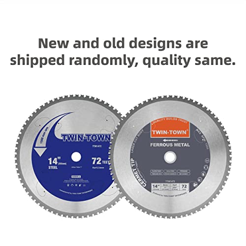 Twin-Town 14-Inch 72 Teeth Dry Cut Steel And Ferrous Metal Cermet Saw Blade With 1-Inch Arbor #TOP2