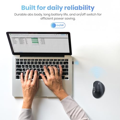 Image of LAPCARE SunGrip Wireless Mouse 2.4GHz with Silent Clicks | 1600 DPI Adjustable | 6 Buttons | Ergonomic Design | USB Receiver | Compatible with Windows, Mac, Laptop & PC