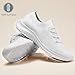 konhill Women's Comfortable Walking Shoes - Tennis Athletic Casual Slip on Sneakers 5 US All White,35