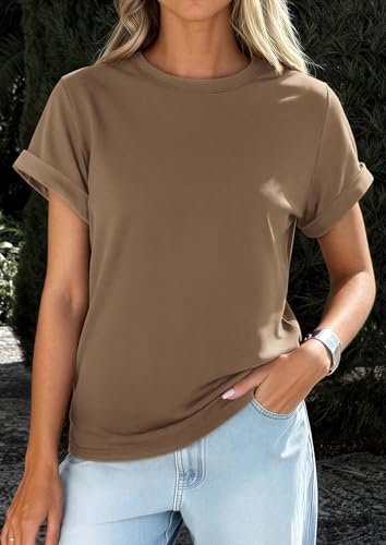 Image of PRETTYGARDEN Womens Summer Tops Short Sleeve Shirts