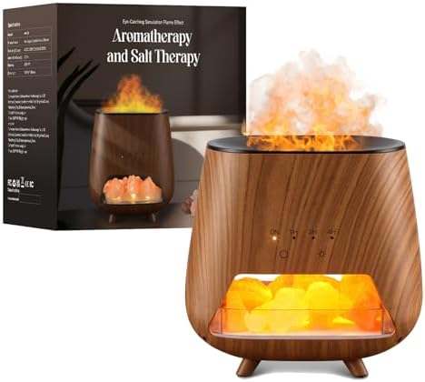 Upgrade Scent Diffuser with Pink Salt Rock, Timer Settings & Auto...