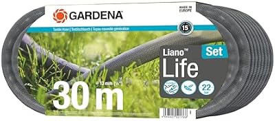 Gardena manguera textil Liano Life 1/2 pulgadas, 30m: Manguera de jardín de tejido textil muy flexible, con manguera interna de PVC, sin dobleces, ligera, resistente a la climatología (18457-20)