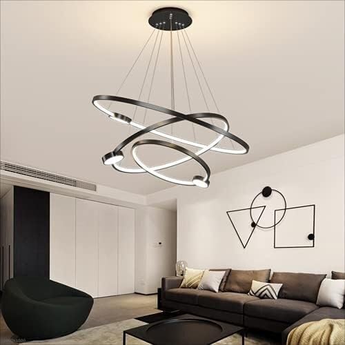 Lustre de forme ronde à LED moderne et suspension alu à intensité variable - 2
