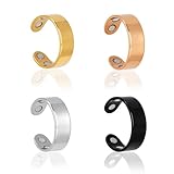 Mikovivi 4pcs Magnetic Ring, 4 Colors Magnetic Ring for Women Weight Loss Management Adjustable Open Fidget Accessory Stay Calm Improve Sleep Jewelry Gift