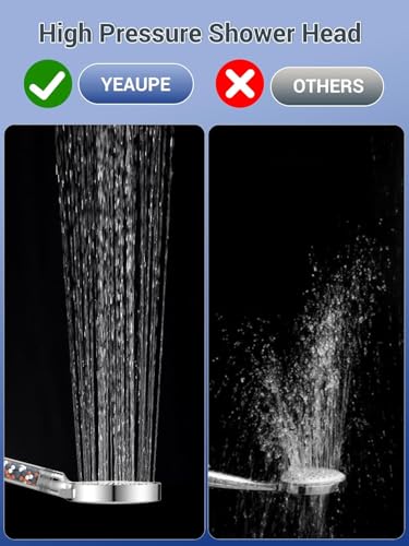 YEAUPE Filtered Shower Head with Handheld - 6 Modes,High Pressure,Remove Chlorine Reduces Dry Skin Improve Hair,Water Softener for Hard Water,Powerful Flow,Bathroom Showerheads for Low Water Pressure