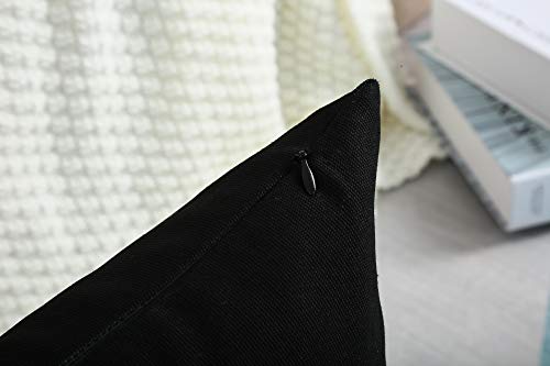Tangdepot Cotton Solid Throw Pillow Covers, 18" X 18" , Black #TOP5