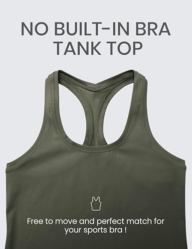 Image of CRZ YOGA Butterluxe Racerback Tank Waist Length | Yoga, Extremely Soft, Tight Fit, Scoop Neck, Sleeveless Tops for Women