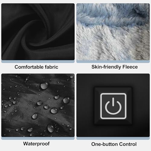 Heated Trapper Hat, Electric Winter Heated Hat with Rechargeable Battery for Men Women