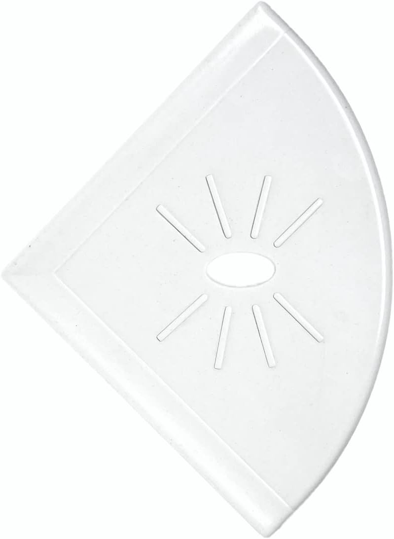 Tenedos Resin Decor 8 Inches Corner Shower Shelf – White Flatback 9x9 Wall Mounted Bathroom Tile Storage Accessory for Soap, Shampoo & Essentials, Durable Resin