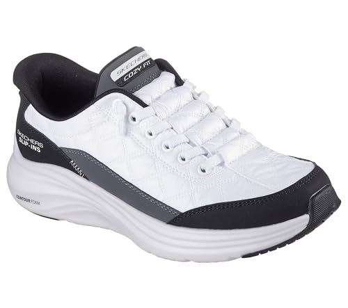 Skechers Women's Contour Foam Hands Free Slip-Ins, White/Black, 8.5W